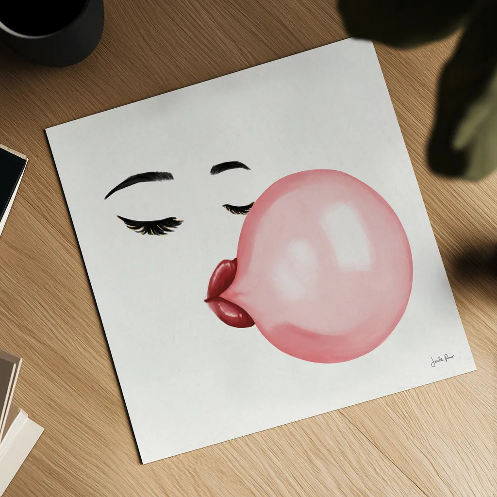 Bubble Babe I by Janelle Penner. Shown as a detailed flat fine art print, highlighting archival giclee quality. Available as an archival giclee rolled canvas, fine art paper, or poster print. SKU 67236a.