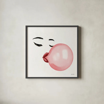 Bubble Babe I by Janelle Penner. Shown in a sleek black glass frame for a contemporary gallery look. Available as an archival giclee rolled canvas, fine art paper, or poster print. SKU 67236a.