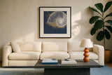 Calm Seas IX no Words by Janelle Penner. Displayed in a glass frame with matte in a clean modern living room. Available as an archival giclee rolled canvas, fine art paper, or poster print. SKU 26373a.