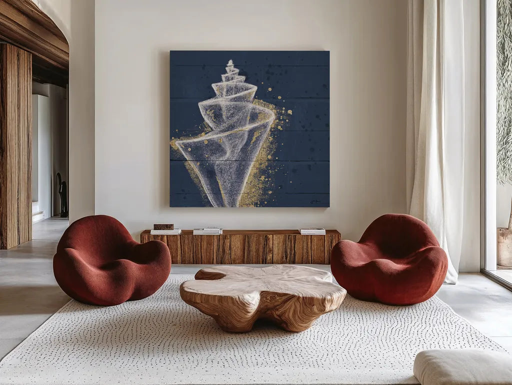Calm Seas VIII no Words by Janelle Penner. Shown as extra-large giant wall art in a modern living room. Available as an archival giclee rolled canvas, fine art paper, or poster print. SKU 26372a.