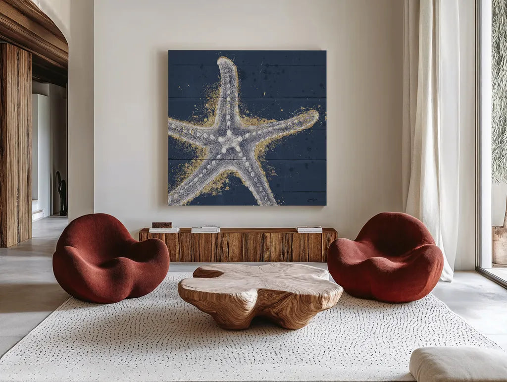 Calm Seas XI no Words by Janelle Penner. Shown as extra-large giant wall art in a modern living room. Available as an archival giclee rolled canvas, fine art paper, or poster print. SKU 26375a.