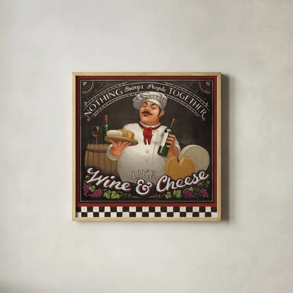 Chefs Specials II by Janelle Penner. Shown in a natural wood glass frame for a timeless modern aesthetic. Available as an archival giclee rolled canvas, fine art paper, or poster print. SKU 29531a.