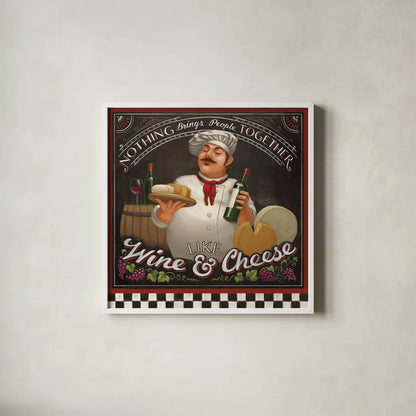 Chefs Specials II by Janelle Penner. Shown in a crisp white glass frame for a clean and minimalist style. Available as an archival giclee rolled canvas, fine art paper, or poster print. SKU 29531a.