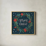 Christmas Bloom III by Janelle Penner. Shown in a natural wood glass frame for a timeless modern aesthetic. Available as an archival giclee rolled canvas, fine art paper, or poster print. SKU 38729a.