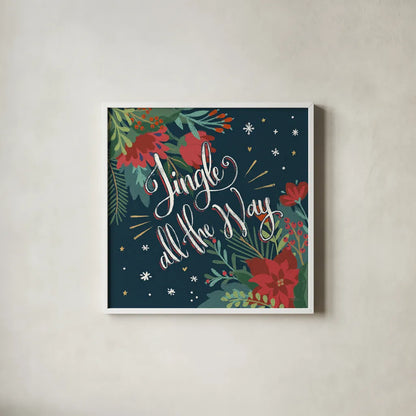 Christmas Bloom IV by Janelle Penner. Shown in a crisp white glass frame for a clean and minimalist style. Available as an archival giclee rolled canvas, fine art paper, or poster print. SKU 38730a.