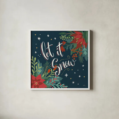 Christmas Bloom V by Janelle Penner. Shown in a crisp white glass frame for a clean and minimalist style. Available as an archival giclee rolled canvas, fine art paper, or poster print. SKU 38731a.