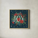 Christmas Bloom VI by Janelle Penner. Shown in a natural wood glass frame for a timeless modern aesthetic. Available as an archival giclee rolled canvas, fine art paper, or poster print. SKU 38732a.