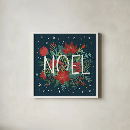 Christmas Bloom VII by Janelle Penner. Shown in a crisp white glass frame for a clean and minimalist style. Available as an archival giclee rolled canvas, fine art paper, or poster print. SKU 38733a.