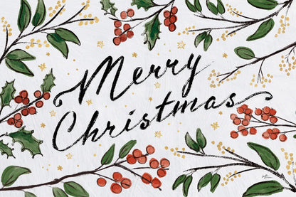 Christmas Lovebirds Greenery by Janelle Penner. SKU 59682i. Archival Giclee Fine art print for wall decor.