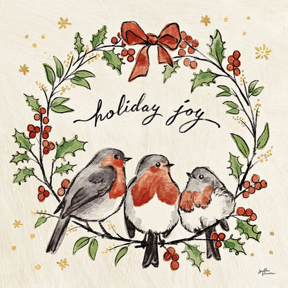 Christmas Lovebirds IV by Janelle Penner. SKU 46750a. Archival Giclee Fine art print for wall decor.