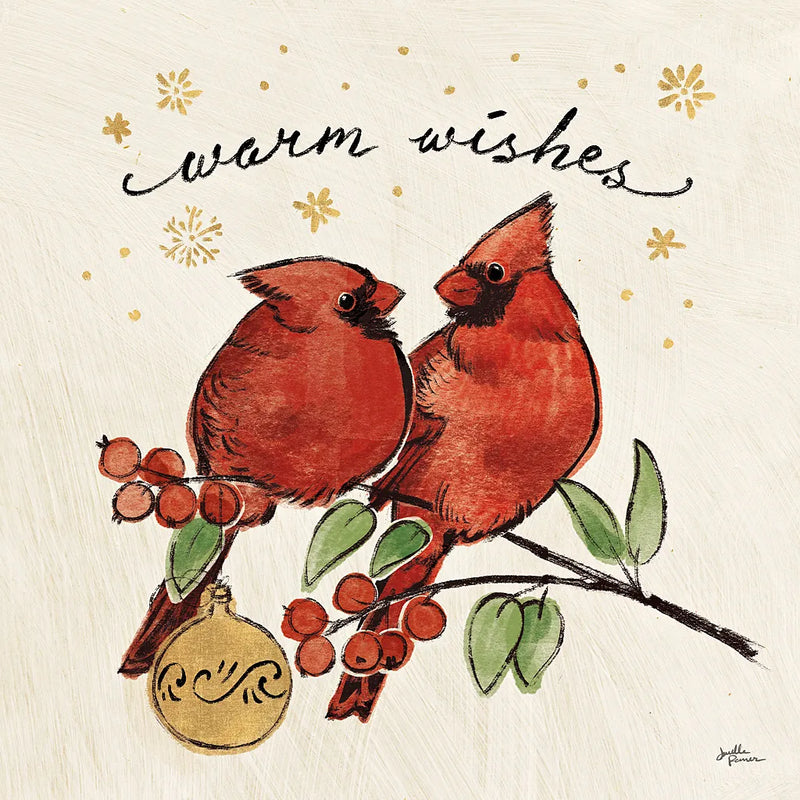 Christmas Lovebirds IX by Janelle Penner. SKU 46755a. Archival Giclee Fine art print for wall decor.