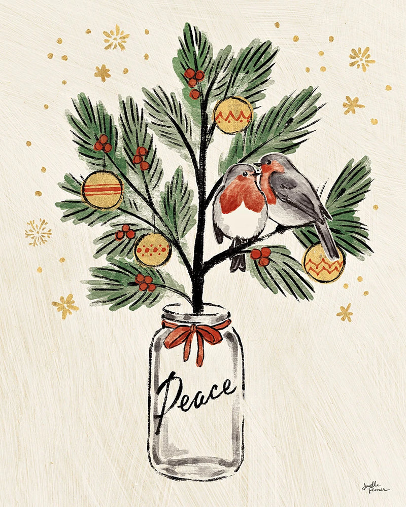 Christmas Lovebirds VI by Janelle Penner