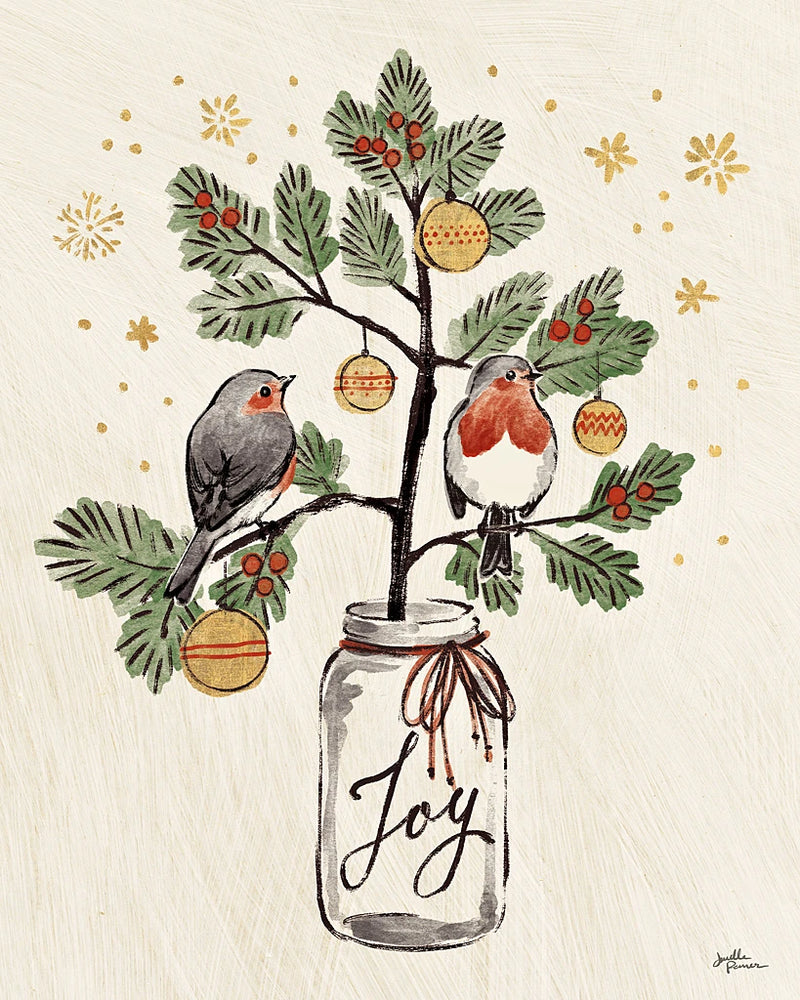 Christmas Lovebirds VII by Janelle Penner
