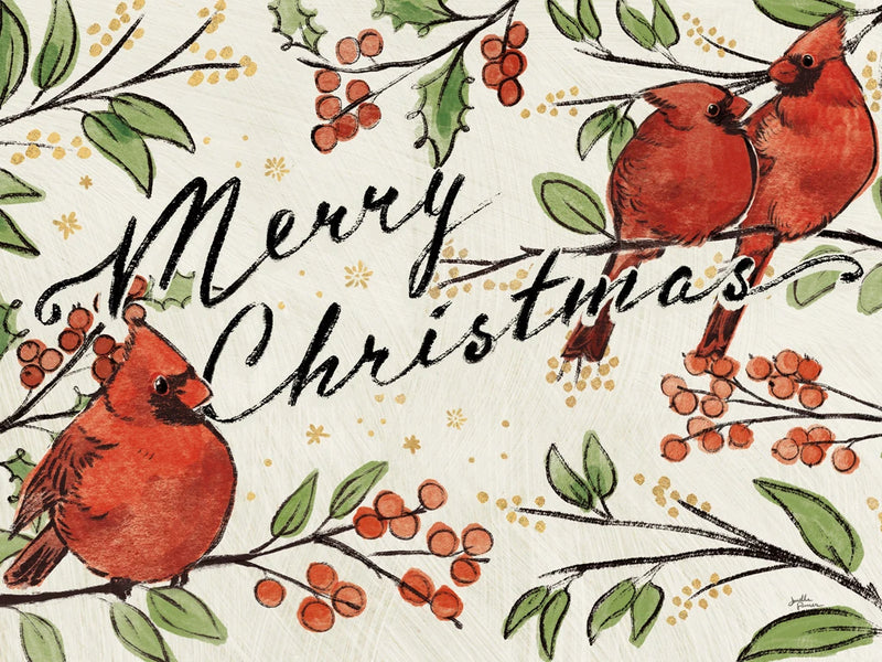 Christmas Lovebirds VIII Crop by Janelle Penner