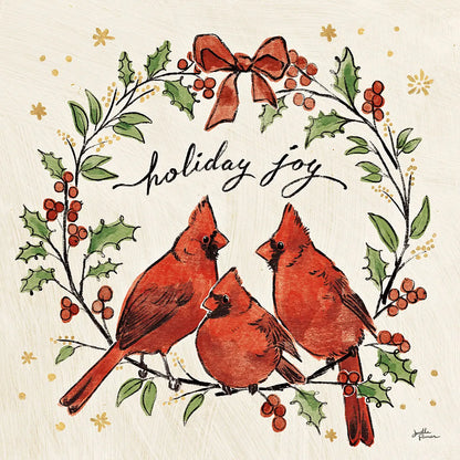 Christmas Lovebirds XI by Janelle Penner. SKU 46757a. Archival Giclee Fine art print for wall decor.