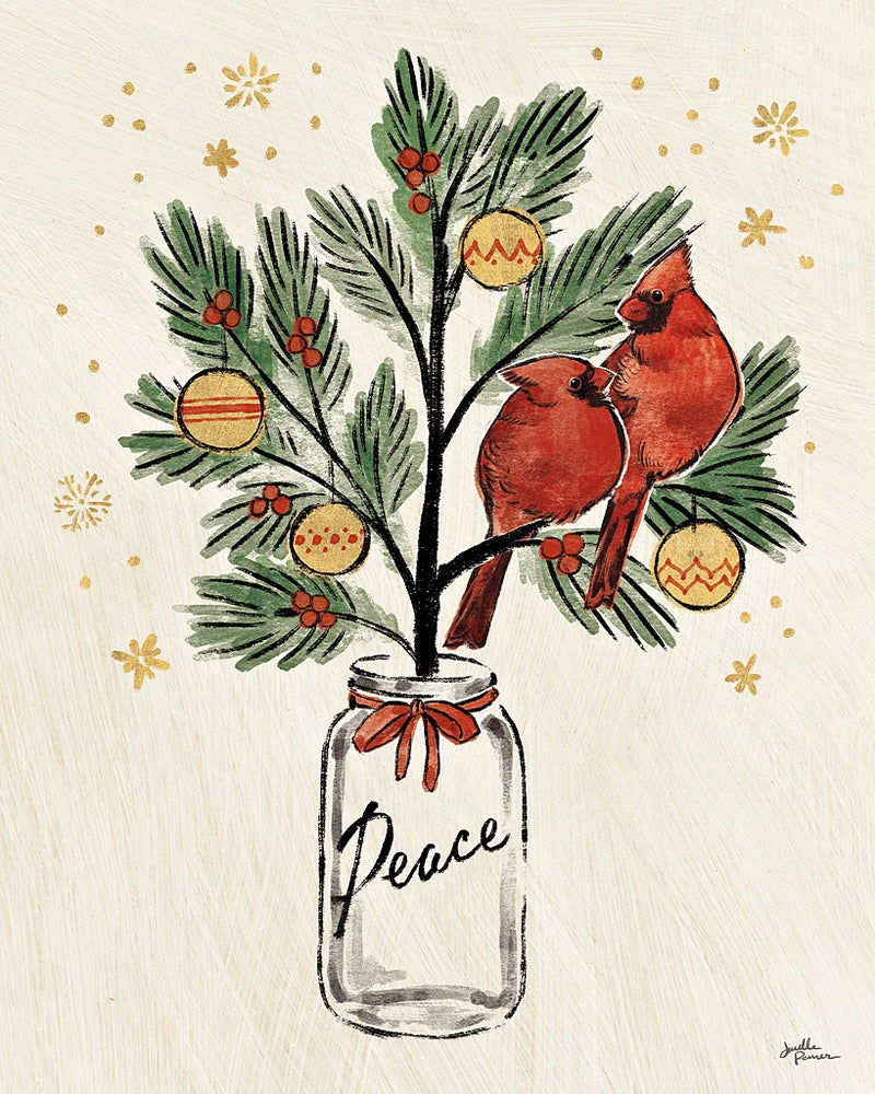 Christmas Lovebirds XIII by Janelle Penner