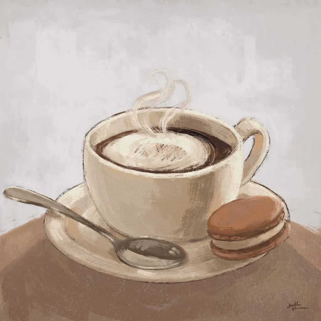 Coffee and Co I Neutral by Janelle Penner. SKU 83402a. Archival Giclee Fine art print for wall decor.