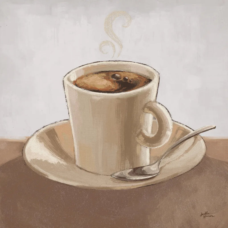 Coffee and Co II Neutral by Janelle Penner. SKU 83403a. Archival Giclee Fine art print for wall decor.