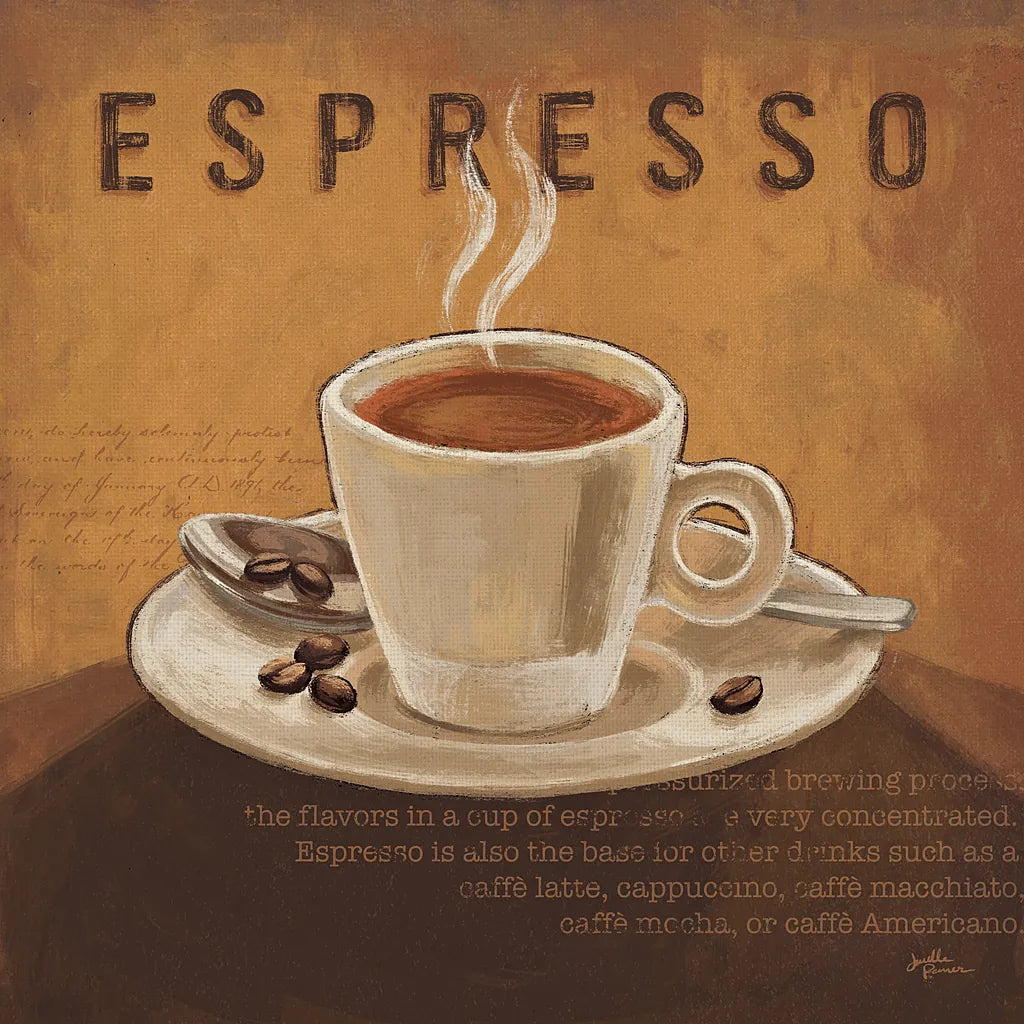 Coffee and Co III by Janelle Penner. SKU 27709a. Archival Giclee Fine art print for wall decor.