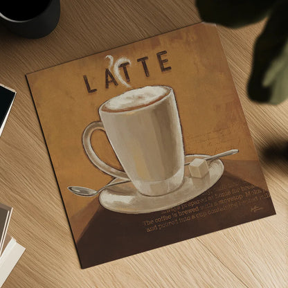 Coffee and Co IV by Janelle Penner. Shown as a detailed flat fine art print, highlighting archival giclee quality. Available as an archival giclee rolled canvas, fine art paper, or poster print. SKU 27710a.