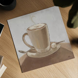 Coffee and Co IV Neutral by Janelle Penner. Shown as a detailed flat fine art print, highlighting archival giclee quality. Available as an archival giclee rolled canvas, fine art paper, or poster print. SKU 83405a.