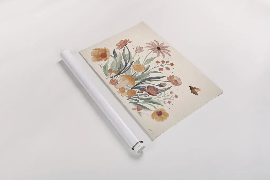 Cottage Botanical I by Janelle Penner. shown as a rolled paper print. Available as archival giclee rolled canvas, fine art paper, or poster print. SKU 70298i.