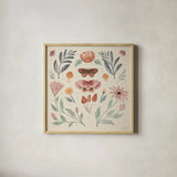 Cottage Botanical IV by Janelle Penner. Shown in a natural wood glass frame for a timeless modern aesthetic. Available as an archival giclee rolled canvas, fine art paper, or poster print. SKU 70301a.