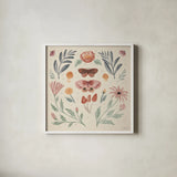Cottage Botanical IV by Janelle Penner. Shown in a crisp white glass frame for a clean and minimalist style. Available as an archival giclee rolled canvas, fine art paper, or poster print. SKU 70301a.