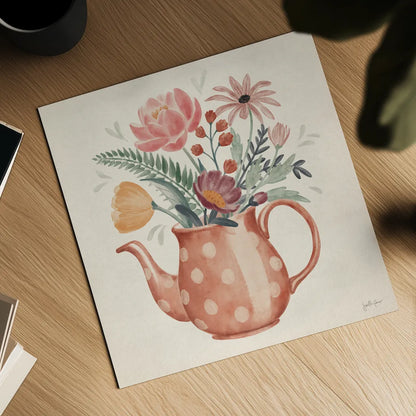 Cottage Botanical IX by Janelle Penner. Shown as a detailed flat fine art print, highlighting archival giclee quality. Available as an archival giclee rolled canvas, fine art paper, or poster print. SKU 70306a.