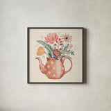 Cottage Botanical IX by Janelle Penner. Shown in a sleek black glass frame for a contemporary gallery look. Available as an archival giclee rolled canvas, fine art paper, or poster print. SKU 70306a.
