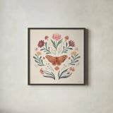 Cottage Botanical VI by Janelle Penner. Shown in a sleek black glass frame for a contemporary gallery look. Available as an archival giclee rolled canvas, fine art paper, or poster print. SKU 70303a.