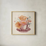 Cottage Botanical VIII by Janelle Penner. Shown in a natural wood glass frame for a timeless modern aesthetic. Available as an archival giclee rolled canvas, fine art paper, or poster print. SKU 70305a.