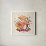 Cottage Botanical VIII by Janelle Penner. Shown in a crisp white glass frame for a clean and minimalist style. Available as an archival giclee rolled canvas, fine art paper, or poster print. SKU 70305a.
