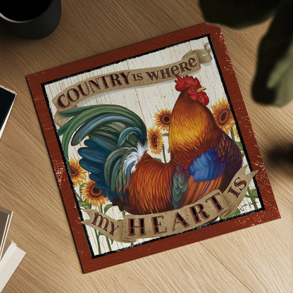 Country Heart I by Janelle Penner. Shown as a detailed flat fine art print, highlighting archival giclee quality. Available as an archival giclee rolled canvas, fine art paper, or poster print. SKU 21384a.
