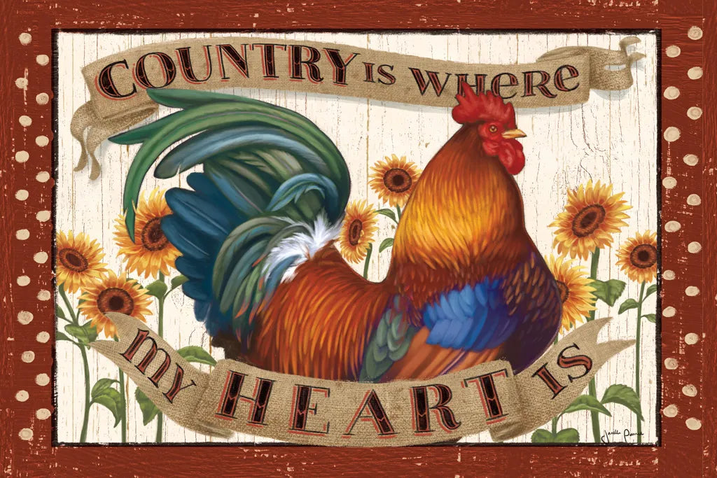 Country Heart I Dots by Janelle Penner. SKU 20575i. Archival Giclee Fine art print for wall decor.