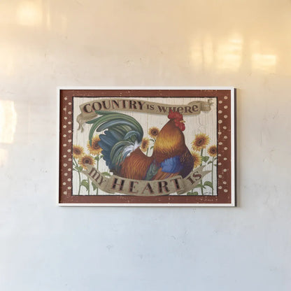 Country Heart I Dots by Janelle Penner. shown as a paper print in a white frame. Available as a archival giclee rolled canvas, fine art paper, or poster print. SKU 20575i.