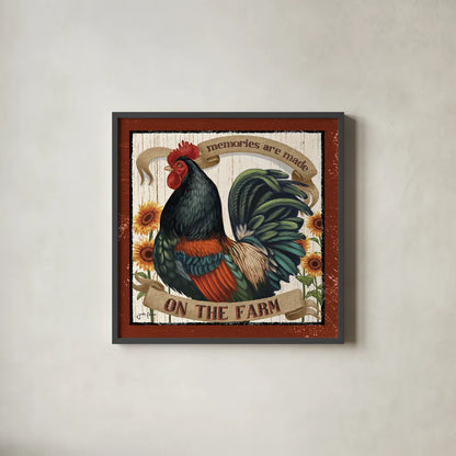 Country Heart II by Janelle Penner. Shown in a sleek black glass frame for a contemporary gallery look. Available as an archival giclee rolled canvas, fine art paper, or poster print. SKU 21385a.