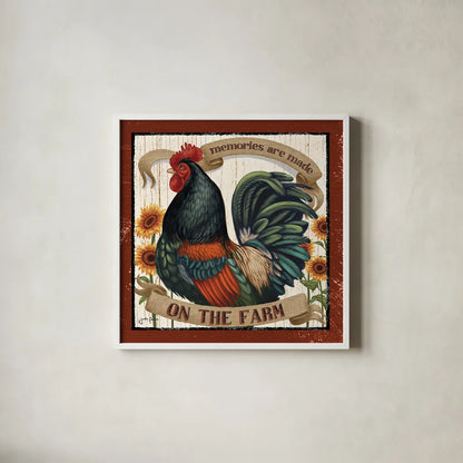 Country Heart II by Janelle Penner. Shown in a crisp white glass frame for a clean and minimalist style. Available as an archival giclee rolled canvas, fine art paper, or poster print. SKU 21385a.