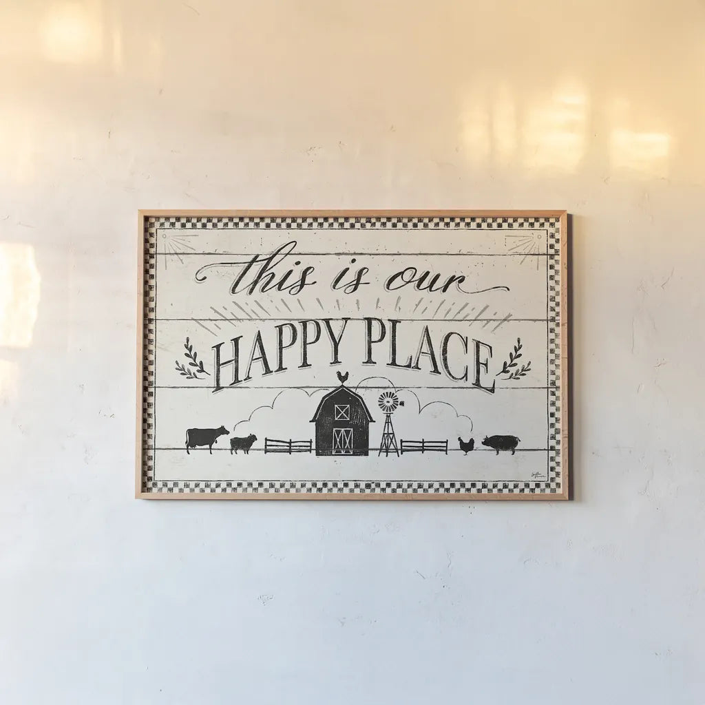 Country Thoughts I by Janelle Penner. shown as a paper print in a natural frame. Available as a archival giclee rolled canvas, fine art paper, or poster print. SKU 37920i.