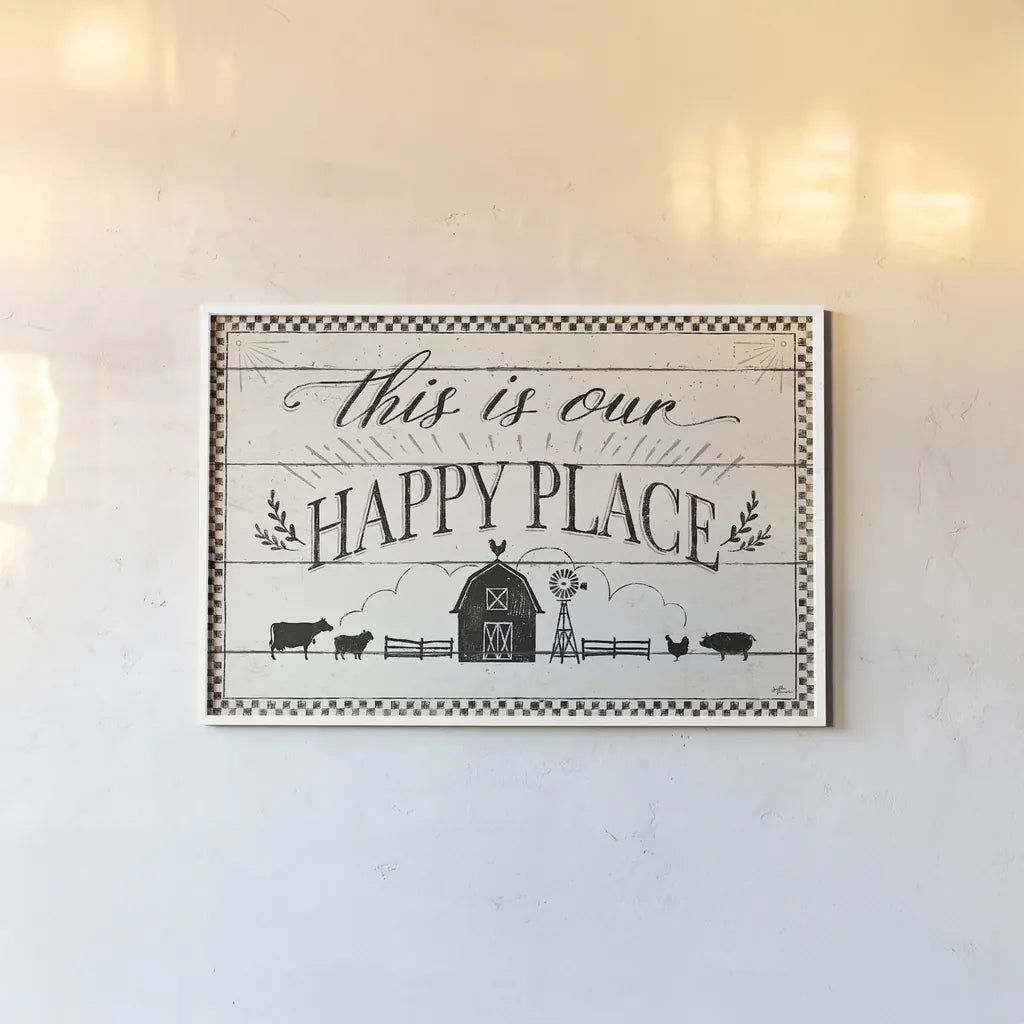 Country Thoughts I by Janelle Penner. shown as a paper print in a white frame. Available as a archival giclee rolled canvas, fine art paper, or poster print. SKU 37920i.