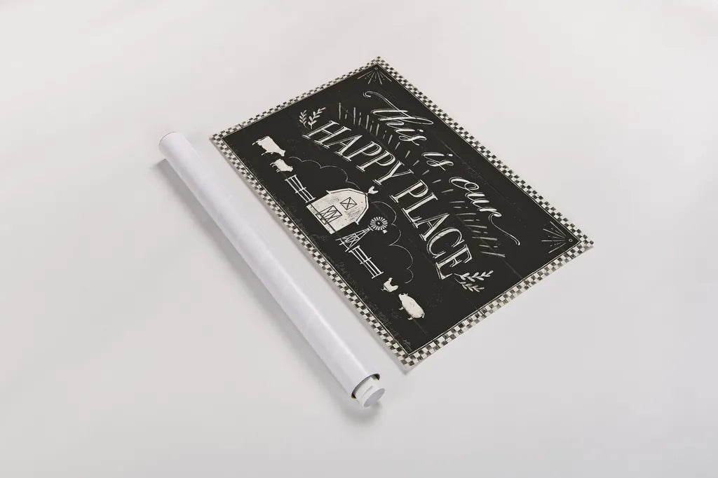 Country Thoughts I Black by Janelle Penner. shown as a rolled paper print. Available as archival giclee rolled canvas, fine art paper, or poster print. SKU 37929i.