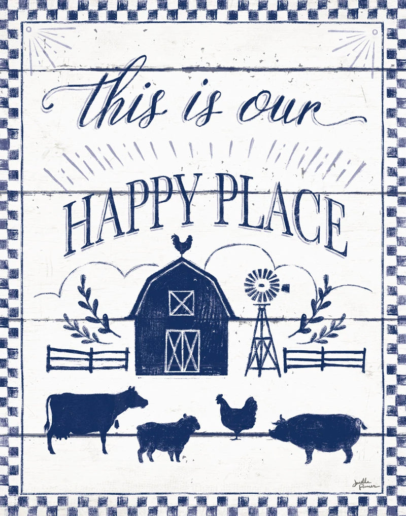 Country Thoughts I v2 Indigo White by Janelle Penner