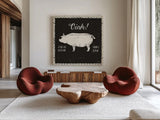 Country Thoughts IX Black by Janelle Penner. Shown as extra-large giant wall art in a modern living room. Available as an archival giclee rolled canvas, fine art paper, or poster print. SKU 37937a.