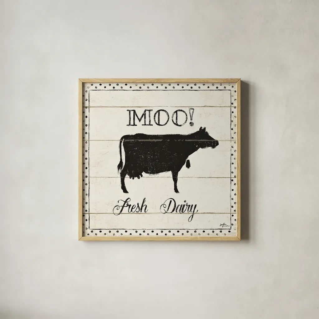 Country Thoughts VI by Janelle Penner. Shown in a natural wood glass frame for a timeless modern aesthetic. Available as an archival giclee rolled canvas, fine art paper, or poster print. SKU 37925a.