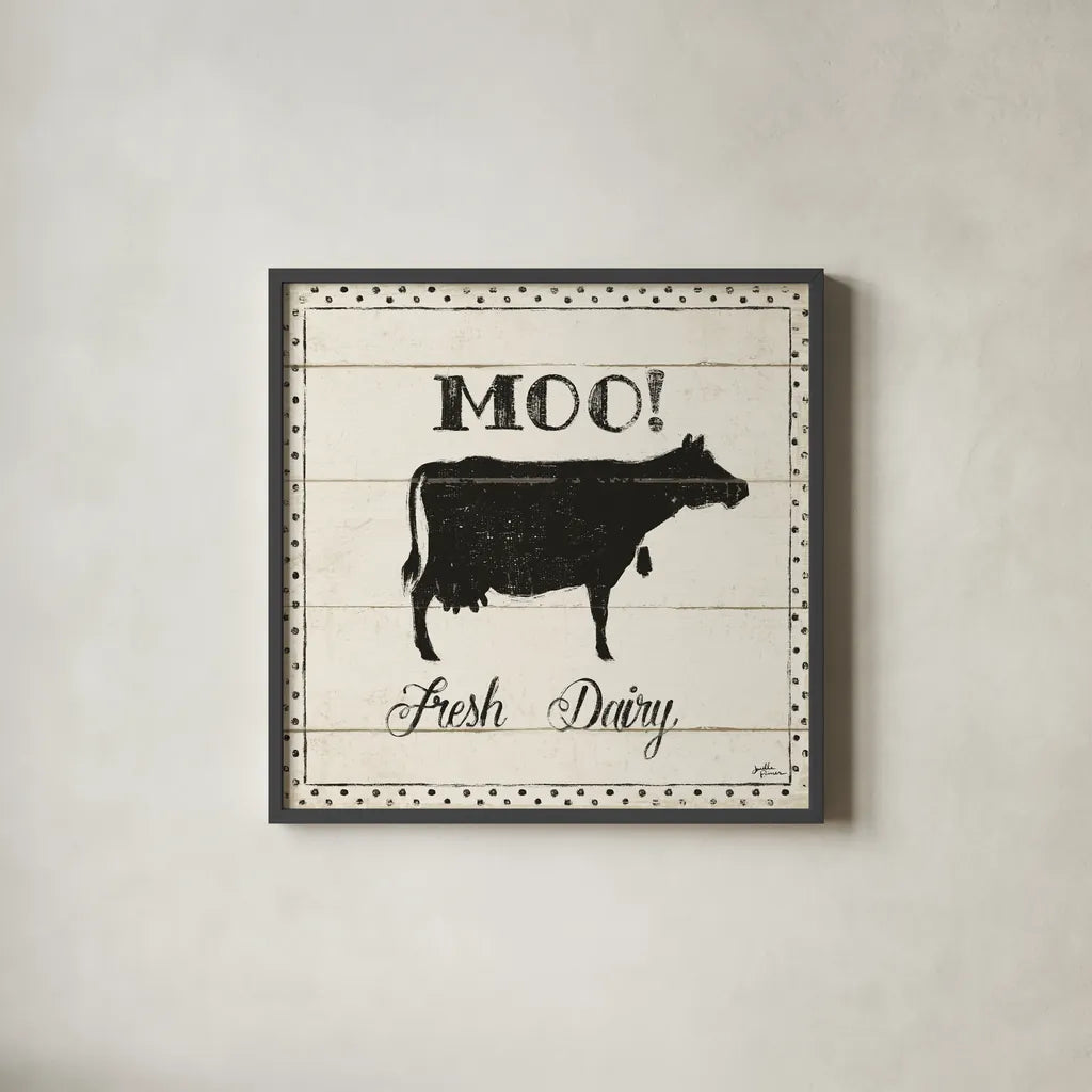 Country Thoughts VI v2 by Janelle Penner. Shown in a sleek black glass frame for a contemporary gallery look. Available as an archival giclee rolled canvas, fine art paper, or poster print. SKU 39688a.