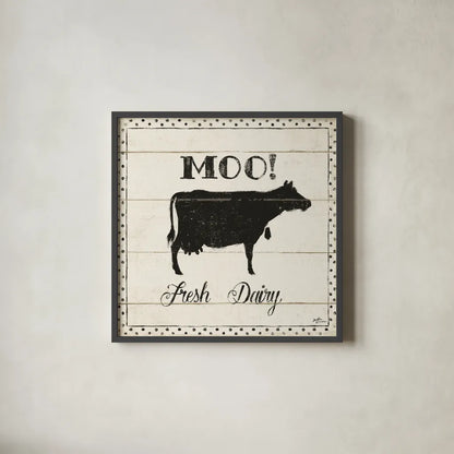 Country Thoughts VI v2 by Janelle Penner. Shown in a sleek black glass frame for a contemporary gallery look. Available as an archival giclee rolled canvas, fine art paper, or poster print. SKU 39688a.