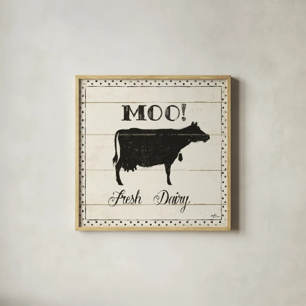 Country Thoughts VI v2 by Janelle Penner. Shown in a natural wood glass frame for a timeless modern aesthetic. Available as an archival giclee rolled canvas, fine art paper, or poster print. SKU 39688a.