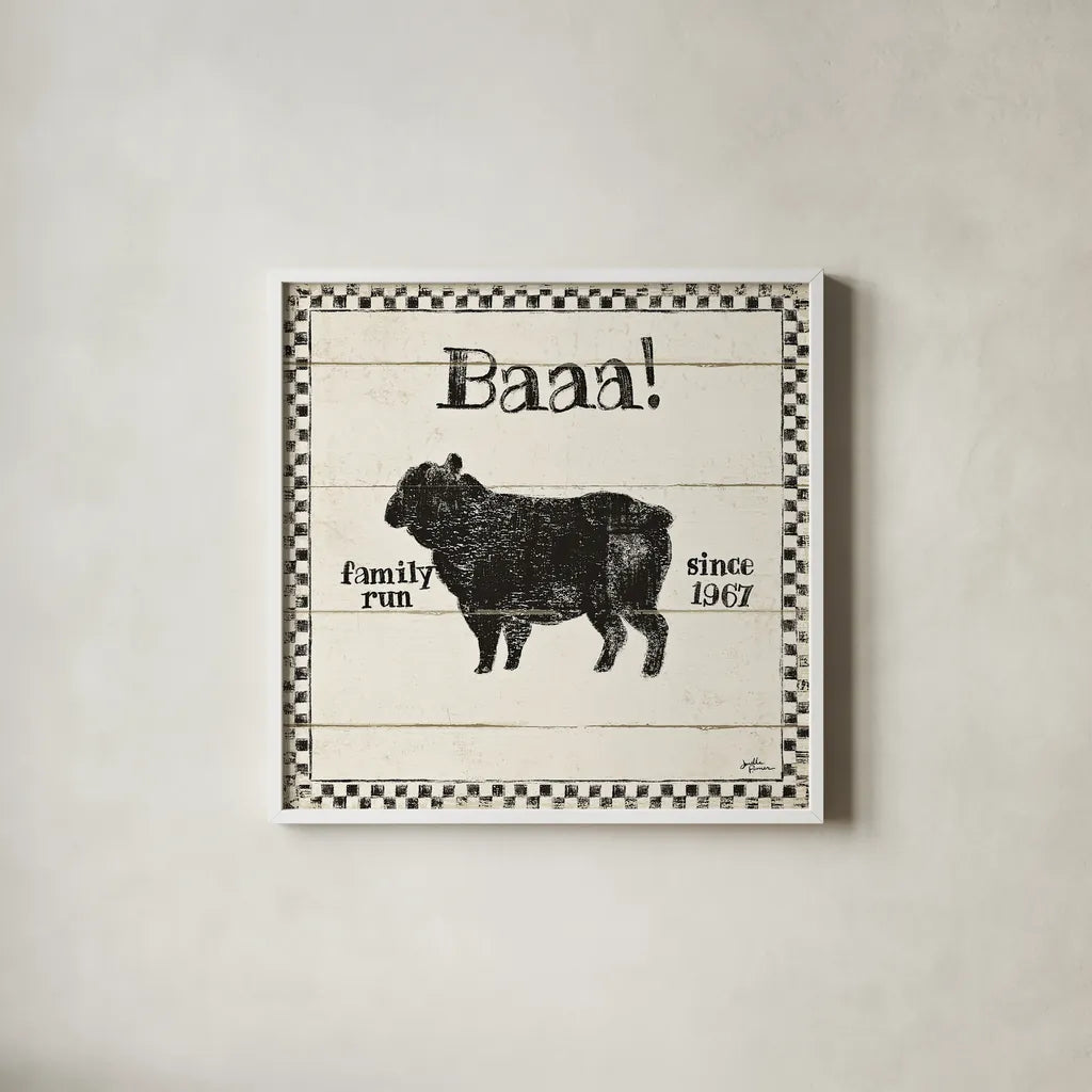 Country Thoughts VII by Janelle Penner. Shown in a crisp white glass frame for a clean and minimalist style. Available as an archival giclee rolled canvas, fine art paper, or poster print. SKU 37926a.