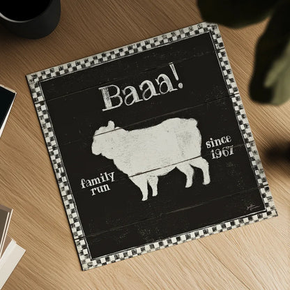 Country Thoughts VII Black by Janelle Penner. Shown as a detailed flat fine art print, highlighting archival giclee quality. Available as an archival giclee rolled canvas, fine art paper, or poster print. SKU 37935a.