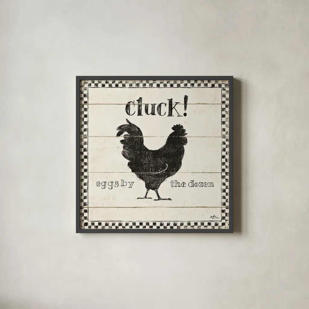 Country Thoughts VIII by Janelle Penner. Shown in a sleek black glass frame for a contemporary gallery look. Available as an archival giclee rolled canvas, fine art paper, or poster print. SKU 37927a.